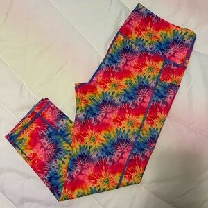 EUC CVG Rainbow Tie Dye Capris - Medium